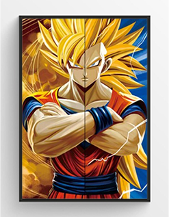 Goku Dragon ball Z 3D Hologram framed