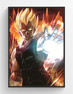 Vegeta Dragon ball Z  3D Hologram framed