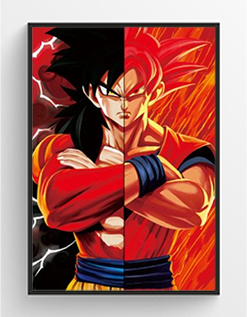 Goku Dragon ball Z 3D Hologram framed