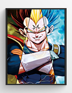 Goku - Vegeta Dragon Ball Z 3D Hologram framed