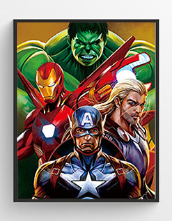 Avengers 3D Hologram framed