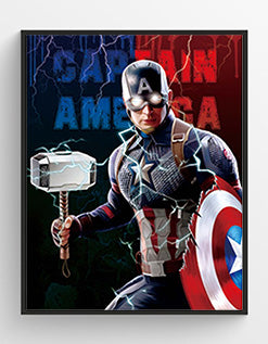 Captain America 3D Hologram framed