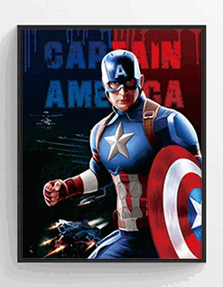 Captain America 3D Hologram framed