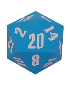 Dice D20 ø 55mm - Aquarius Blue