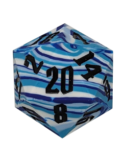 Dice D20 ø 55mm - Blue Stripe