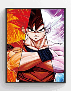 Goku - Vegeta Dragon Ball Z 3D Hologram framed