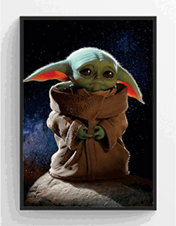 Star Wars Grogu -  3D Hologram framed