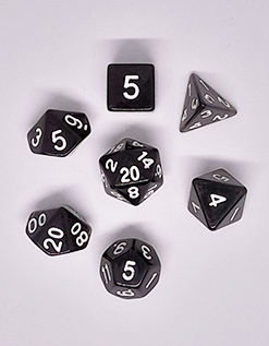 D&D Dice set - Pitch Black