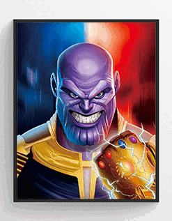Thanos 3D Hologram framed