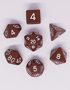 D&D Dice set - Chocolate Brown