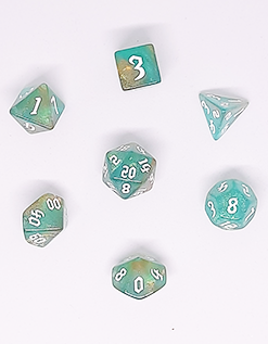 D&D Dice set - Glitter Green