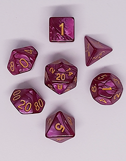 D&D Dice set - Purple Gold